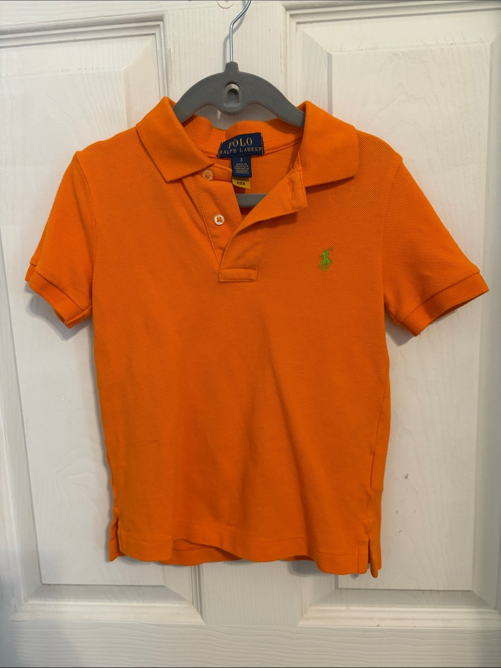 Polo by Ralph Lauren Kids Orange Polo with Green Pony Embroidery